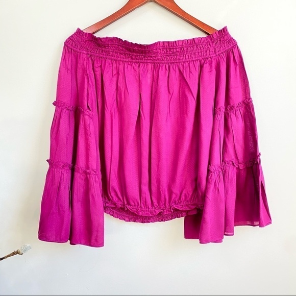 Free People swing sleeves off shoulder top - Picture 4 of 9